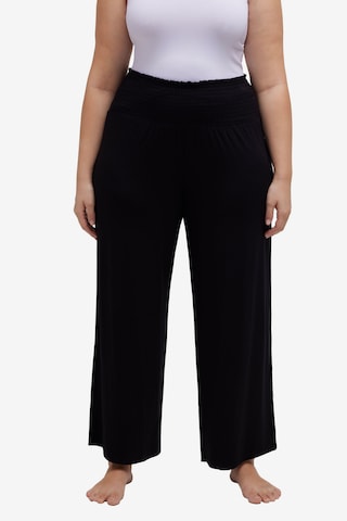 Wide Leg Pantalon Ulla Popken en noir : devant