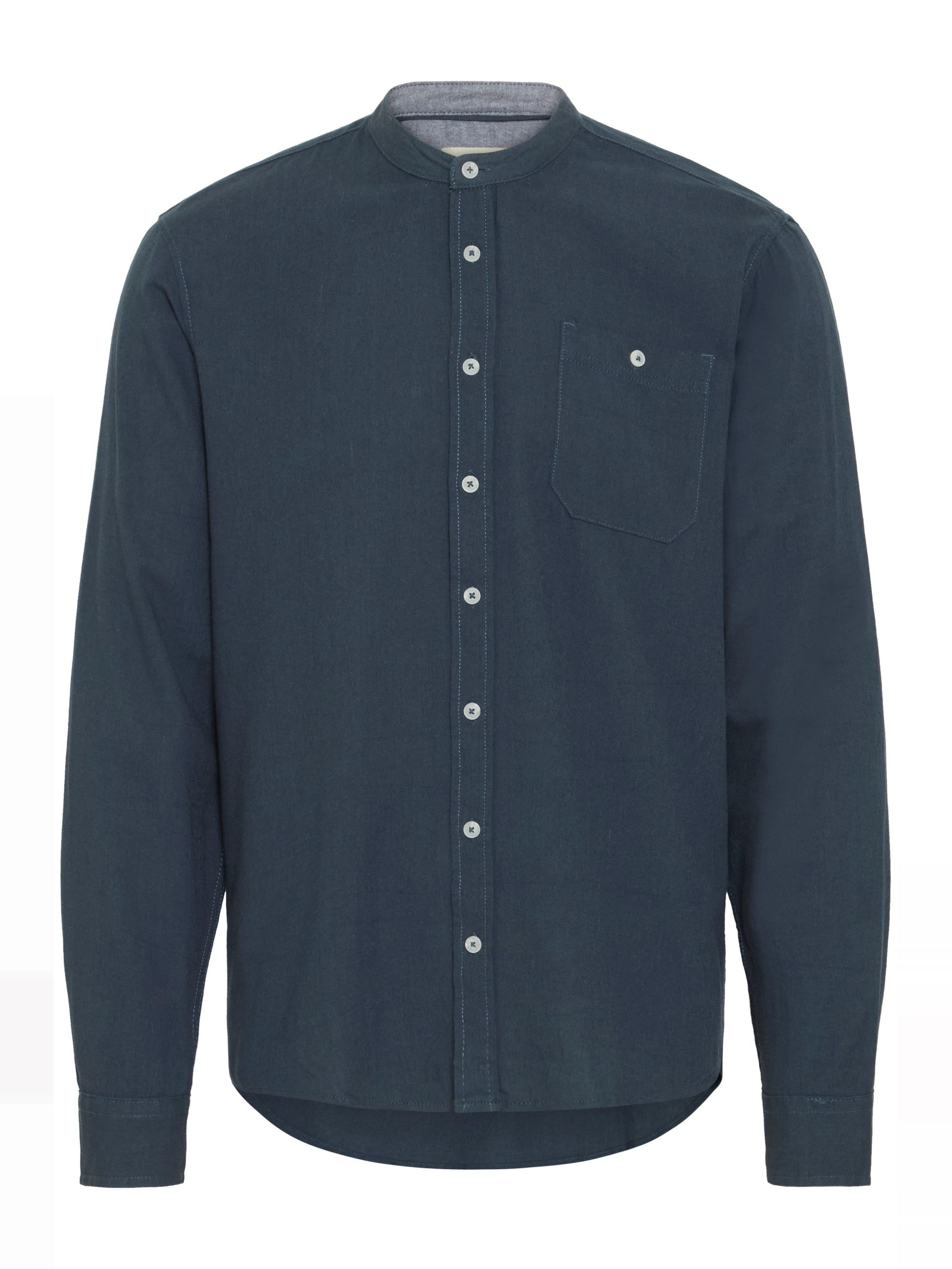 BLEND Langarmhemd ' BHBobby Shirt mandarin ' in Blau: Vorderseite
