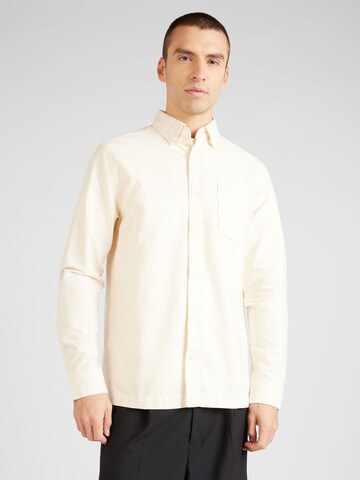 River Island Regular fit Button Up Shirt in Beige: front