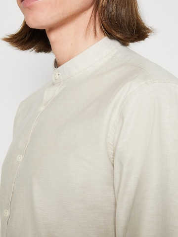 Lindbergh Slim fit Button Up Shirt in Beige