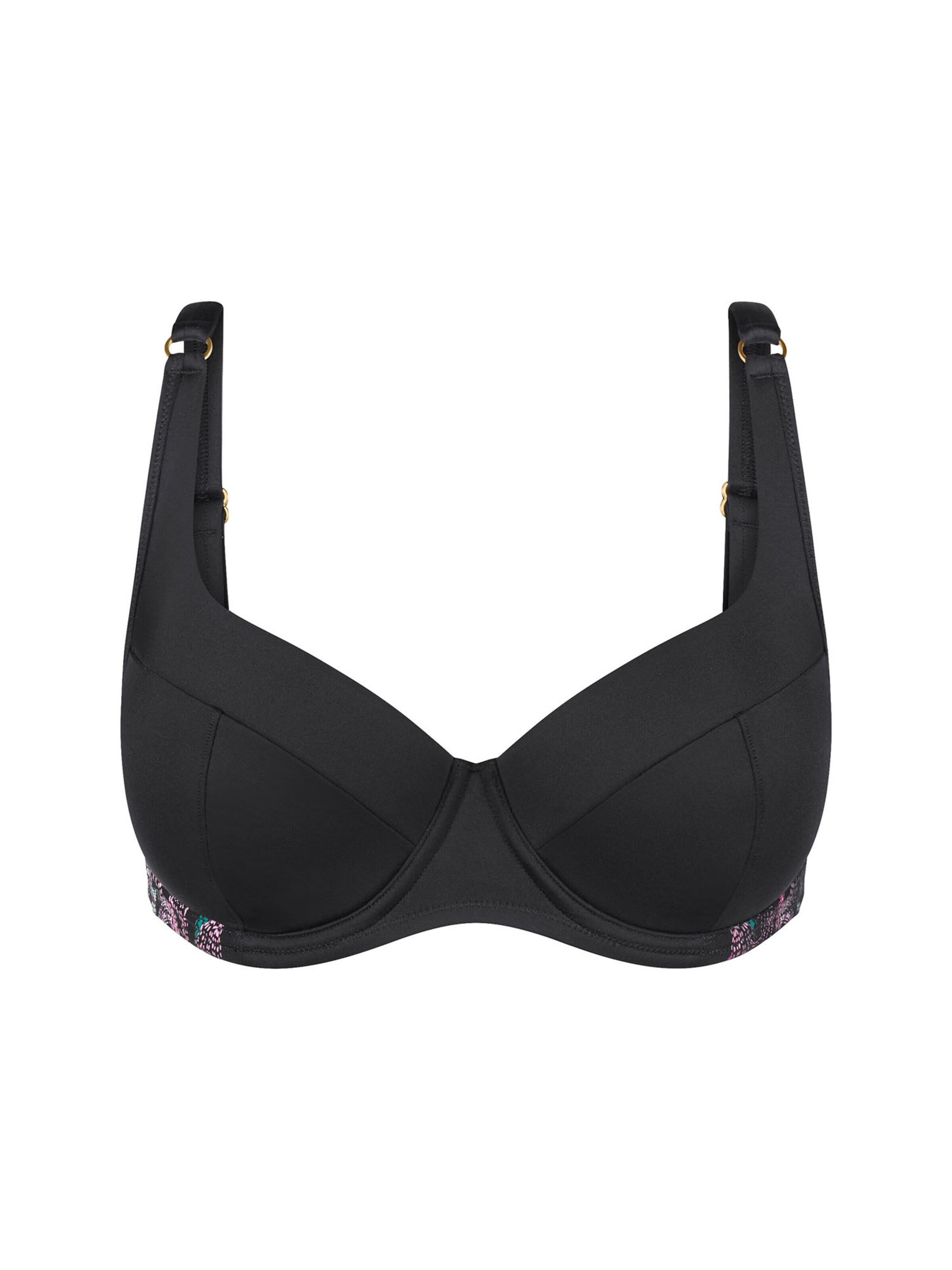 TRIUMPH Bikinitop ' Red Label Summer Tropics ' in Zwart: voorkant