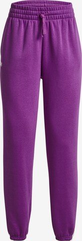 UNDER ARMOUR Regular Workout Pants 'Rival' in Purple: front