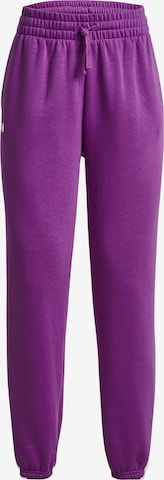 UNDER ARMOUR Workout Pants 'Rival' in Purple: front
