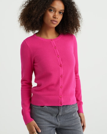 rozā WE Fashion Adīta jaka: no priekšpuses