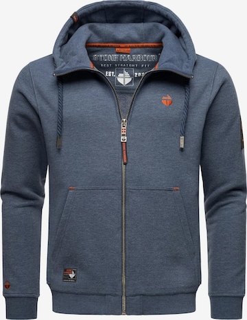 STONE HARBOUR Zip-Up Hoodie 'Jacobi Jamie' in Blue: front