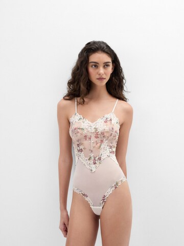 INTIMISSIMI Bodysuit 'Pretty Flowers' in Beige: front