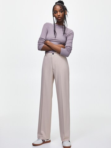 Pull&Bear Wide leg Trousers with creases in Pink