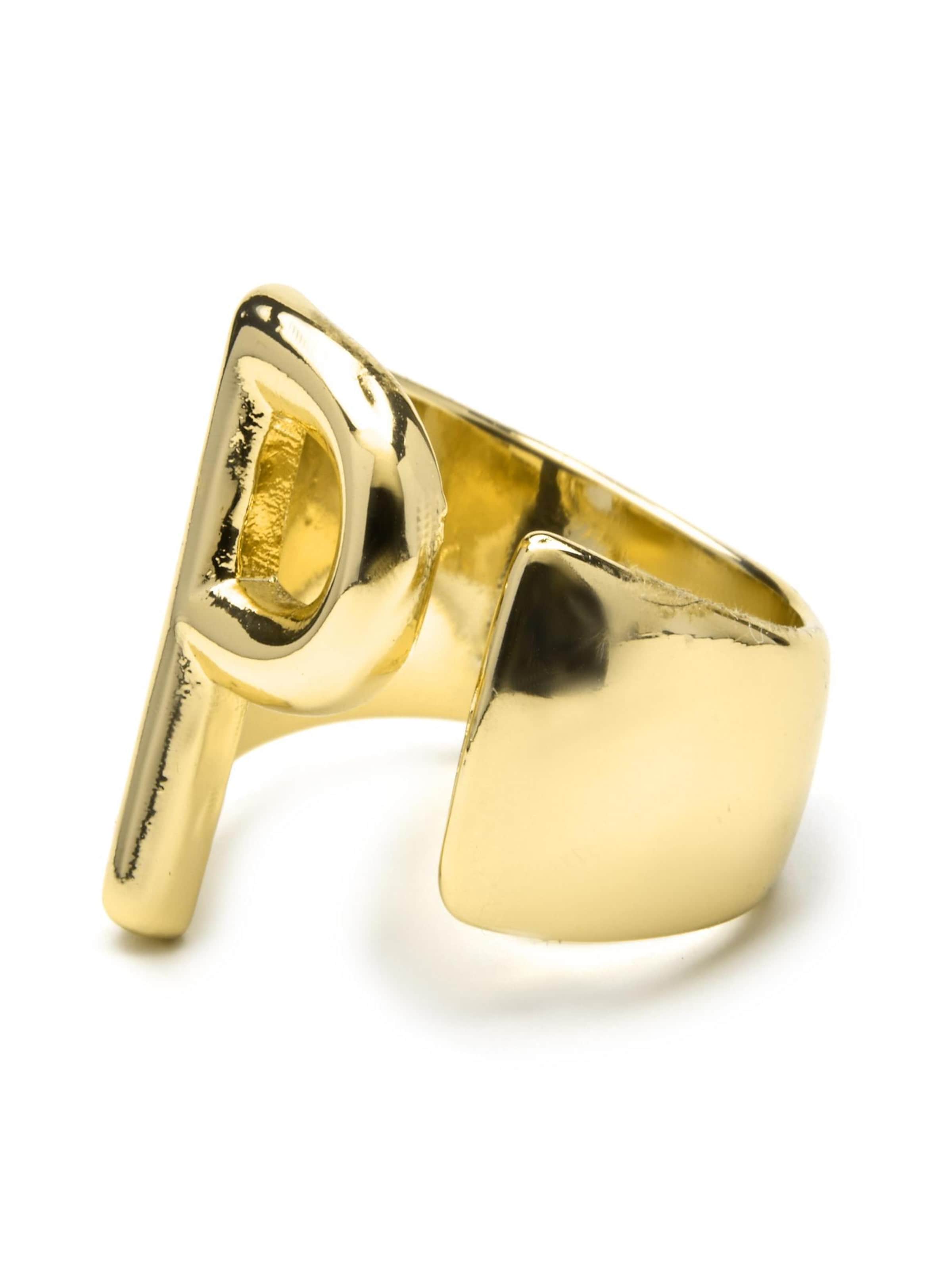 Luxenter Ring 'Alphabet P' in Goud