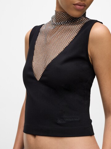 KARL LAGERFELD JEANS Top 'Chainmail' - Čierna