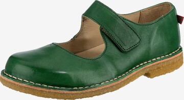 Grünbein Ballet Flats with Strap 'Gerda' in Green: front