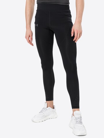 UNDER ARMOUR Skinny Sportbroek 'Speedpocket' in Zwart: voorkant