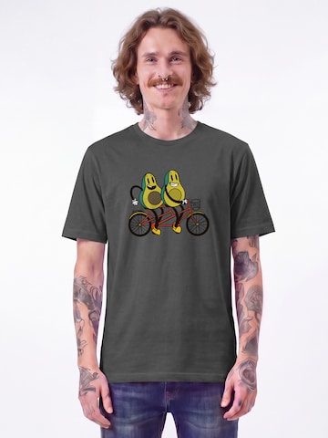 T-Shirt 'Avocado Fahrrad' Watapparel en gris : devant