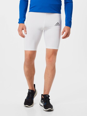 ADIDAS SPORTSWEAR Skinny Sportsbukser 'Techfit ' i hvid: forside