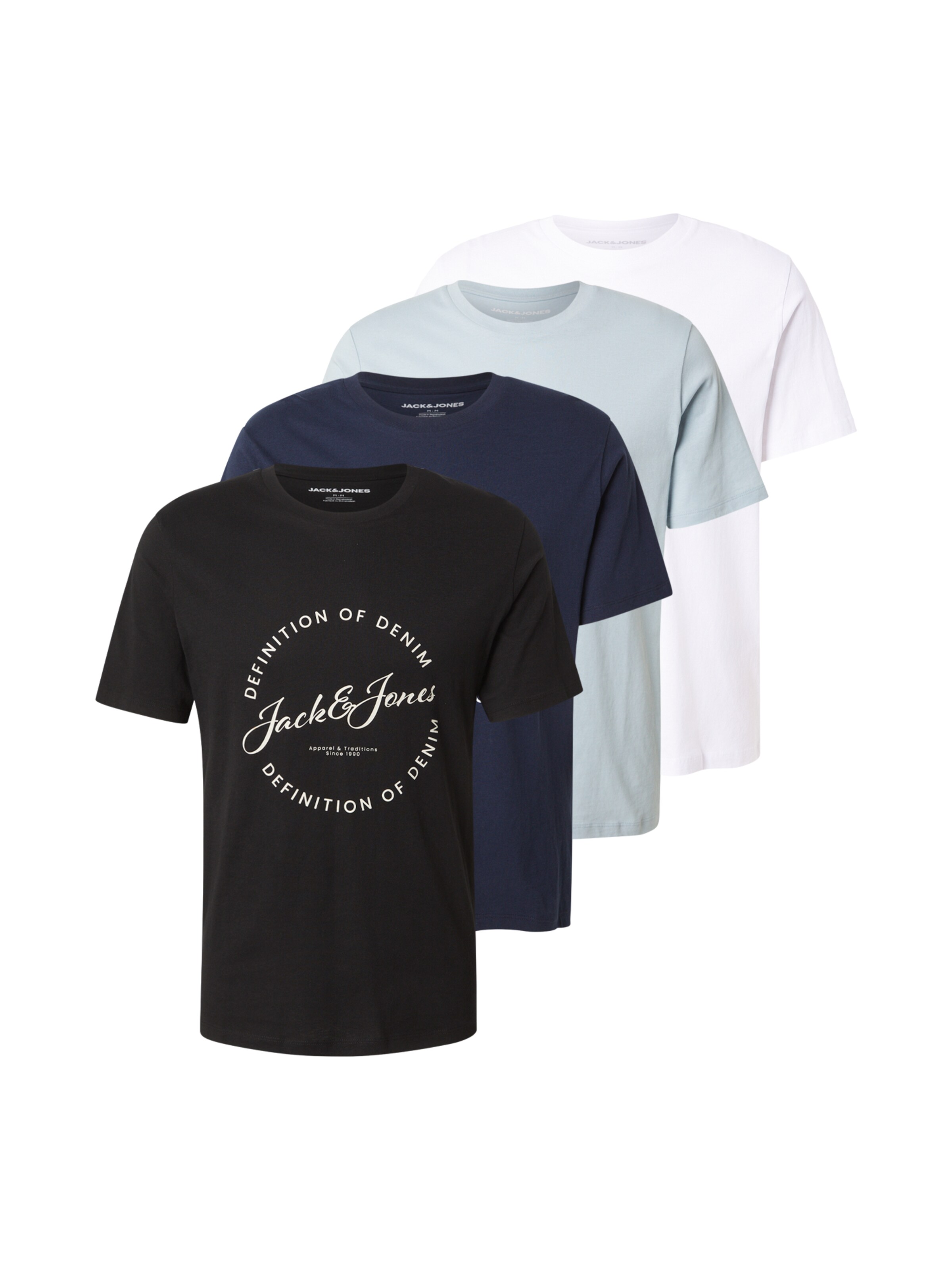 JACK & JONES Majica 'JJGRAYSON' | mornarska / opal / črna / bela barva, Prikaz izdelka