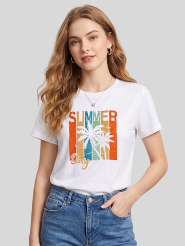 T-shirt 'Summer Print' LapaPlus en blanc : devant