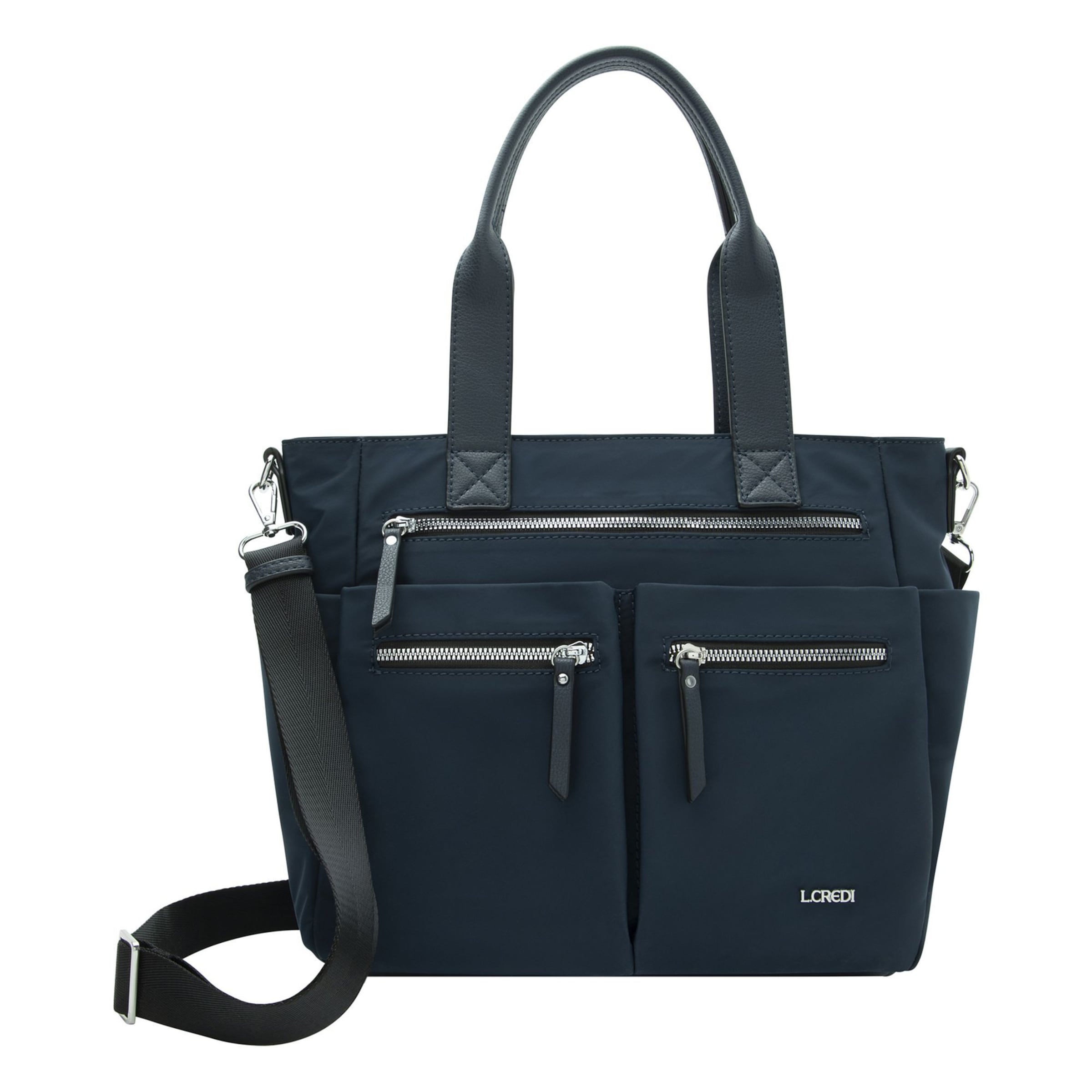 Sac bandoulière 'Odeta' L.CREDI en bleu : devant