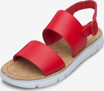 CAMPER Strap Sandals in Red: front