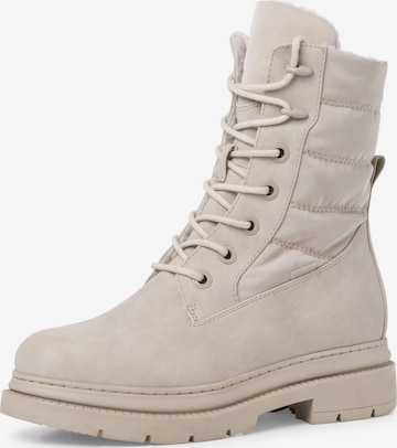 TAMARIS Lace-Up Ankle Boots in Beige: front