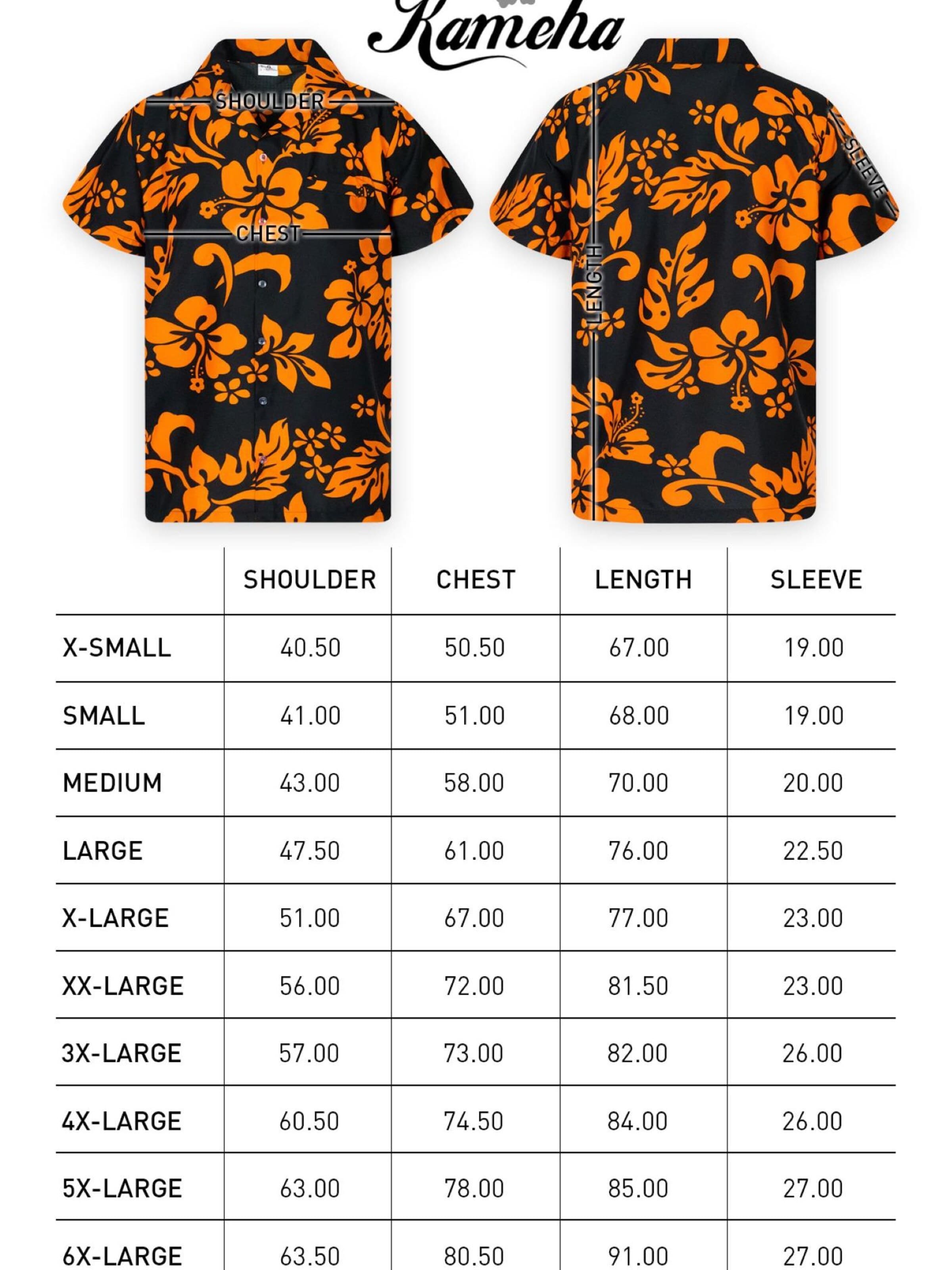 King Kameha Shirt 'Hibiscus Black Line'‌‌‌‌‌‌ in Orange