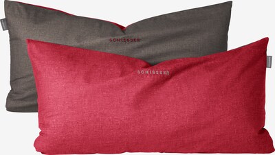 SCHIESSER Kissenhüllen 'Doubleface Renforcé' in dunkelgrau / rot, Produktansicht