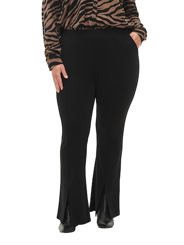 Zizzi Flared Pants 'GILL' in Black: front