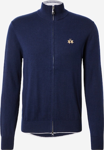 La Martina Knit Cardigan in Blue: front