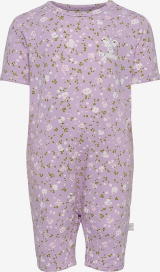 Hummel Strampler in 56 in oliv / flieder / pastellpink / weiß, Produktansicht