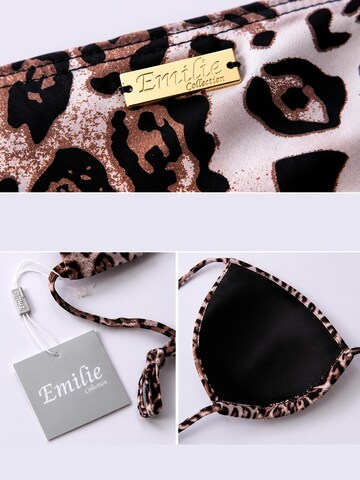 Emilie collection - Triángulo Bikini 'Bikini leopard print' en marrón