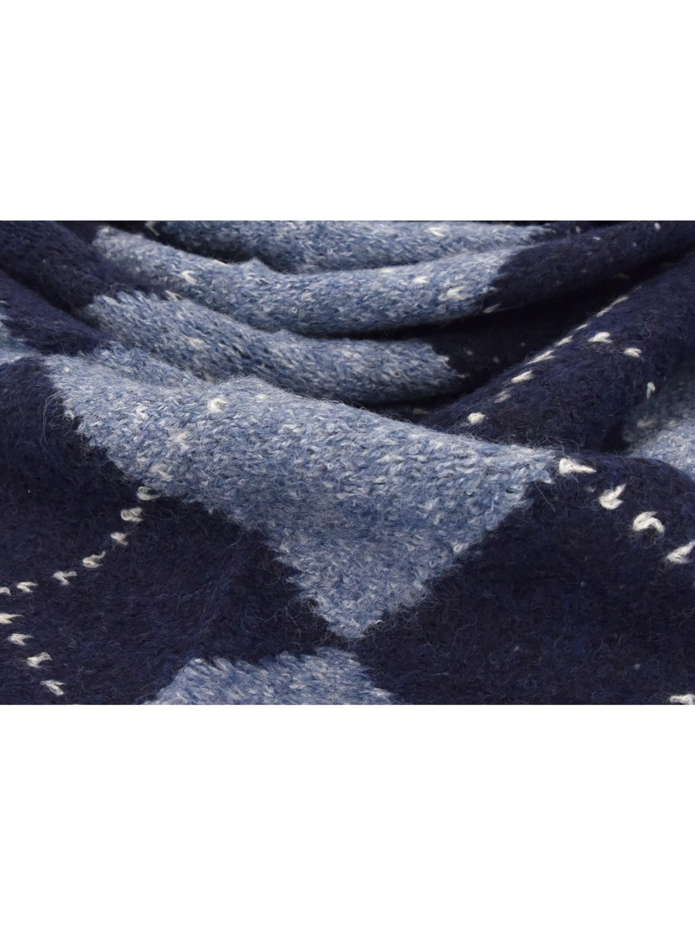 styleBREAKER Tuch 'Strick Dreieckstuch mit Argyle Muster & Wendeseite'‌‌‌‌‌‌ in Blau