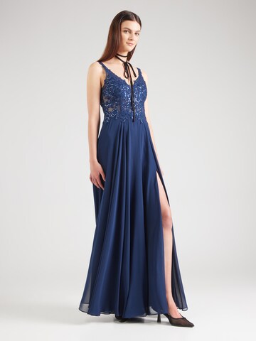 mascara Evening Dress in Blue: front