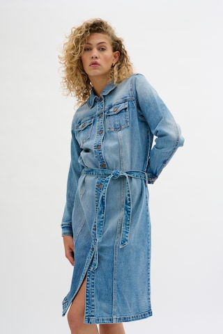 My Essential Wardrobe Shirt Dress 'Dango' in Blue: front