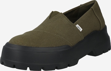 TOMS Classic Flats in Green: front
