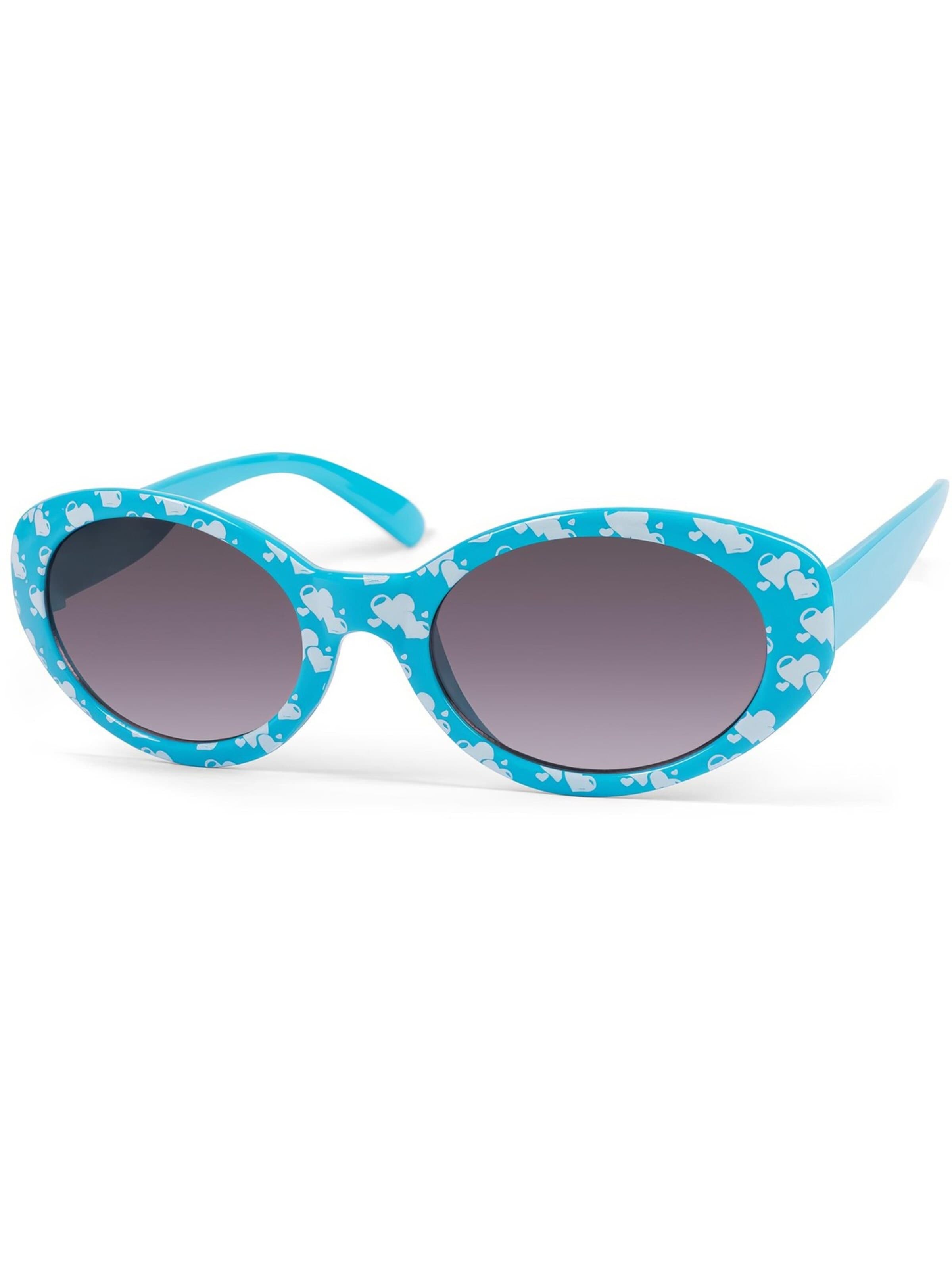 styleBREAKER Sonnenbrille 'Kinder Sonnenbrille mit Herzchen, Mädchen'‌‌‌‌‌‌‌‌‌‌ in Blau: Vorderseite
