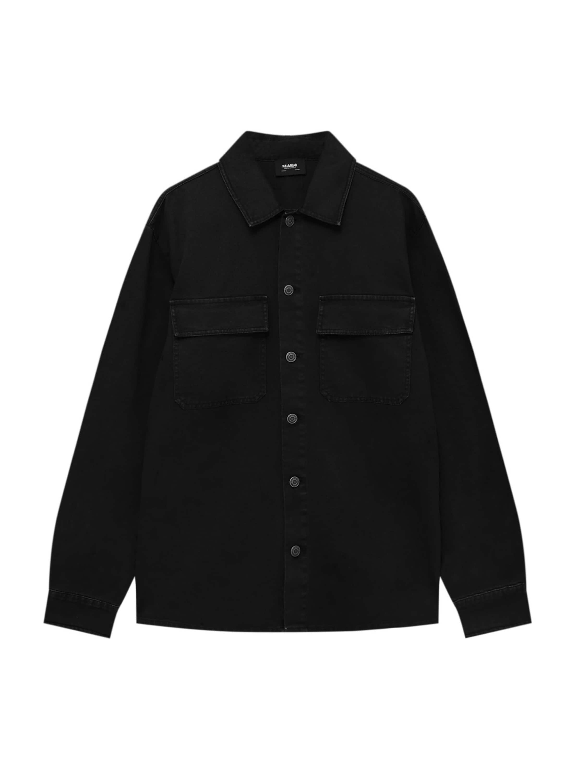 Pull&Bear Преходно яке в черно: отпред