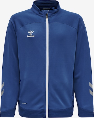 Hummel Athletic Zip-Up Hoodie 'Lead' in Blue: front