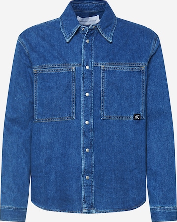 Coupe regular Chemise Calvin Klein Jeans en bleu : devant