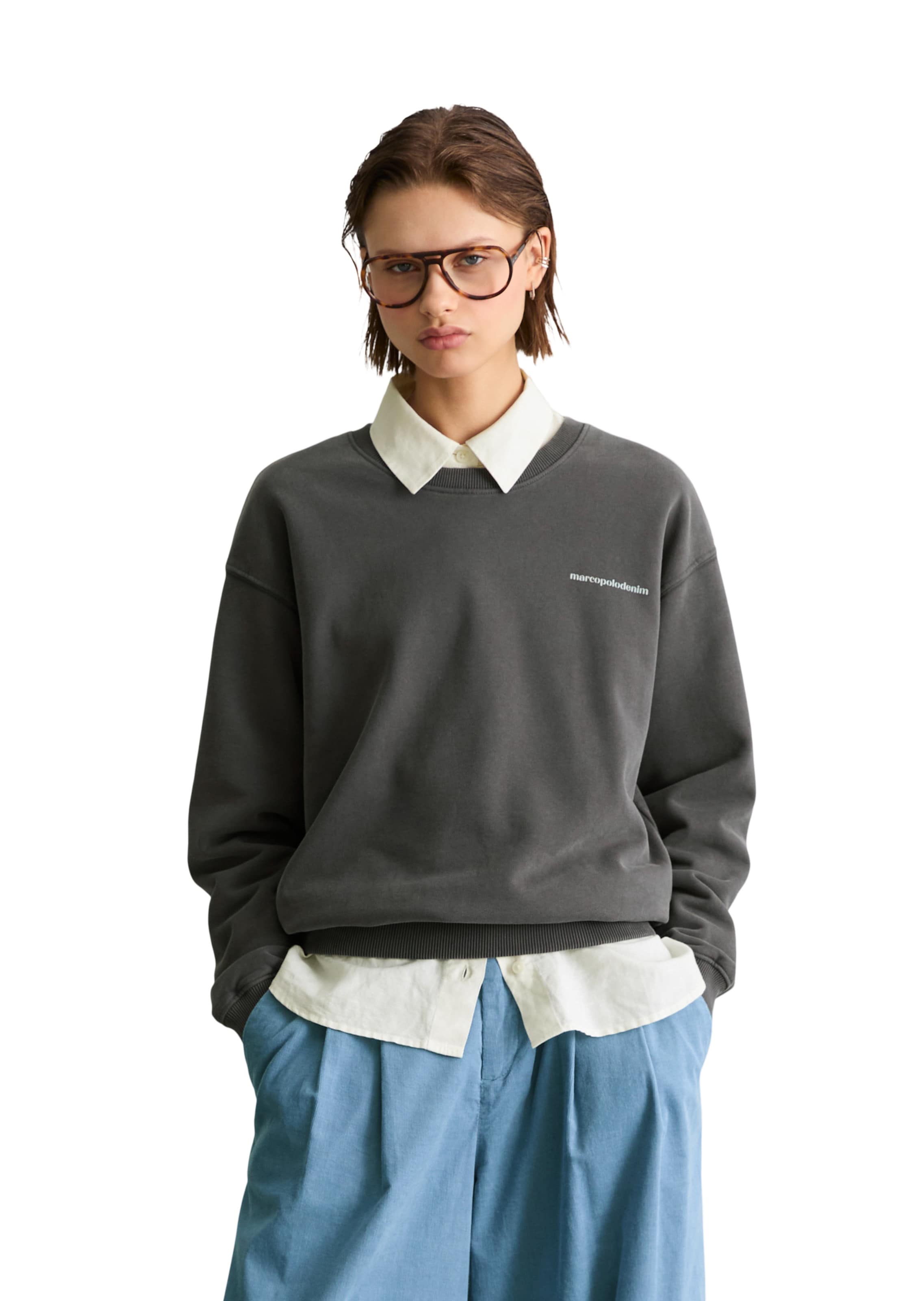 Sweat-shirt Marc O'Polo DENIM en gris : devant