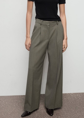 MANGO Wide leg Pleated Pants 'Napoli' in Green: front