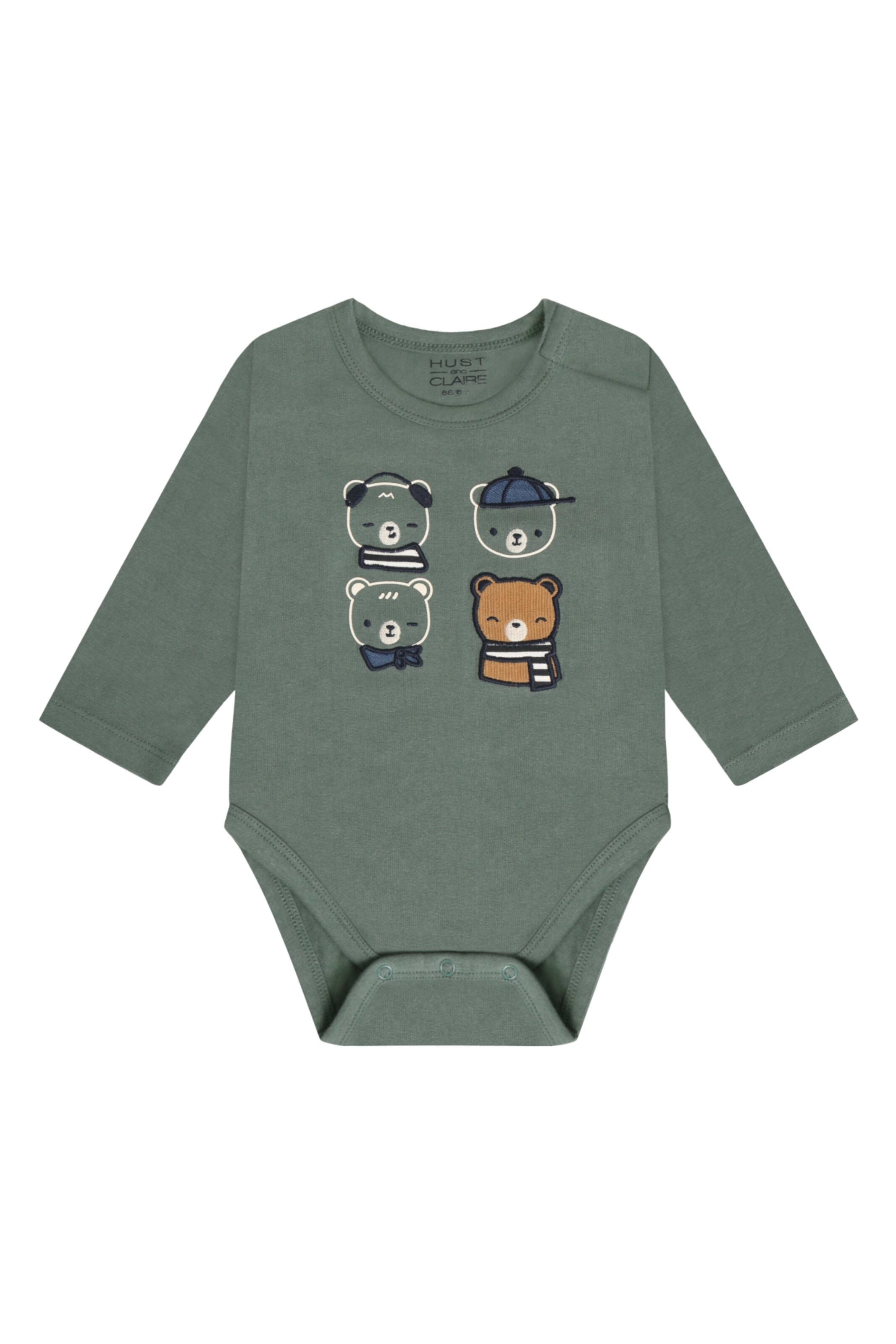 Tutina / body per bambino 'Buster' di Hust & Claire in verde: frontale