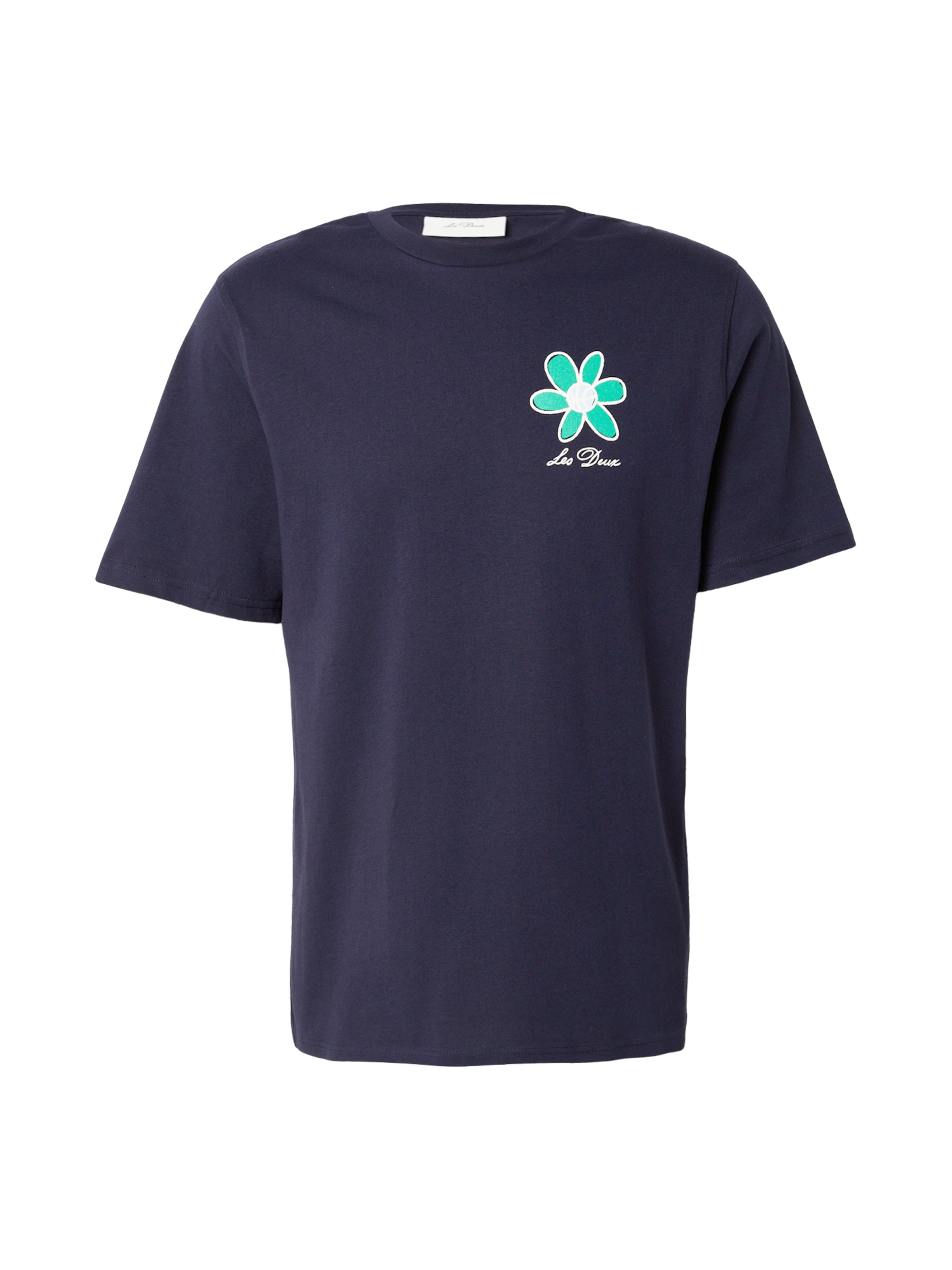 Les Deux - Camiseta 'Flower Basket' en azul: frente