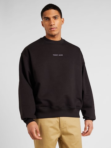 Tommy Jeans Sweatshirt 'CLASSICS' in Zwart: voorkant