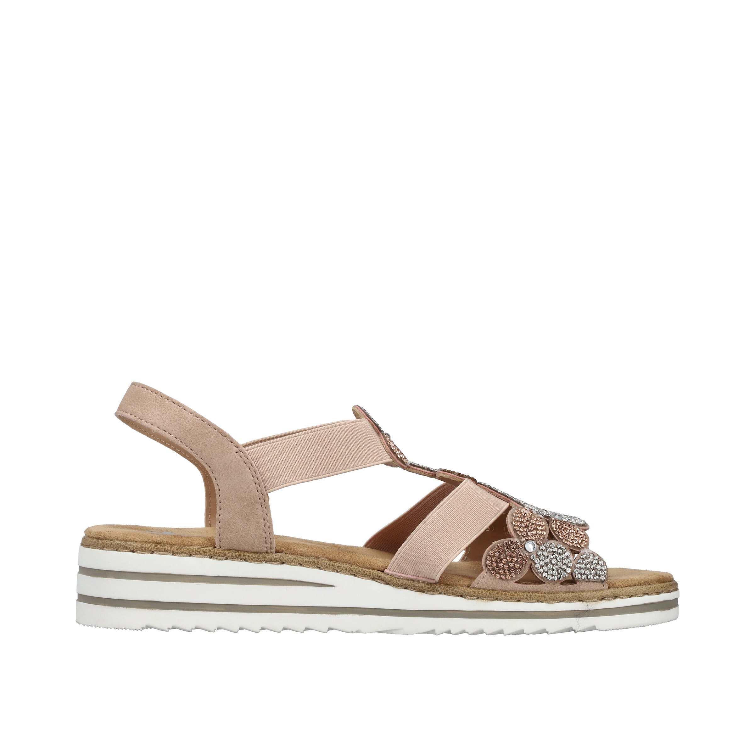 Sandales à lanières 'V0613' Rieker en beige