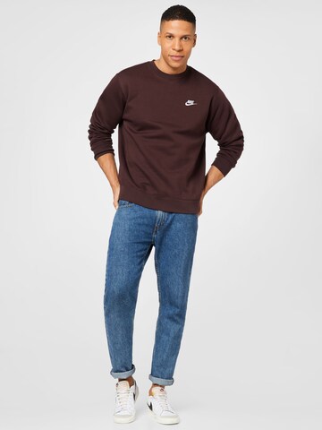 Regular fit Bluză de molton 'Club Fleece' de la Nike Sportswear pe maro