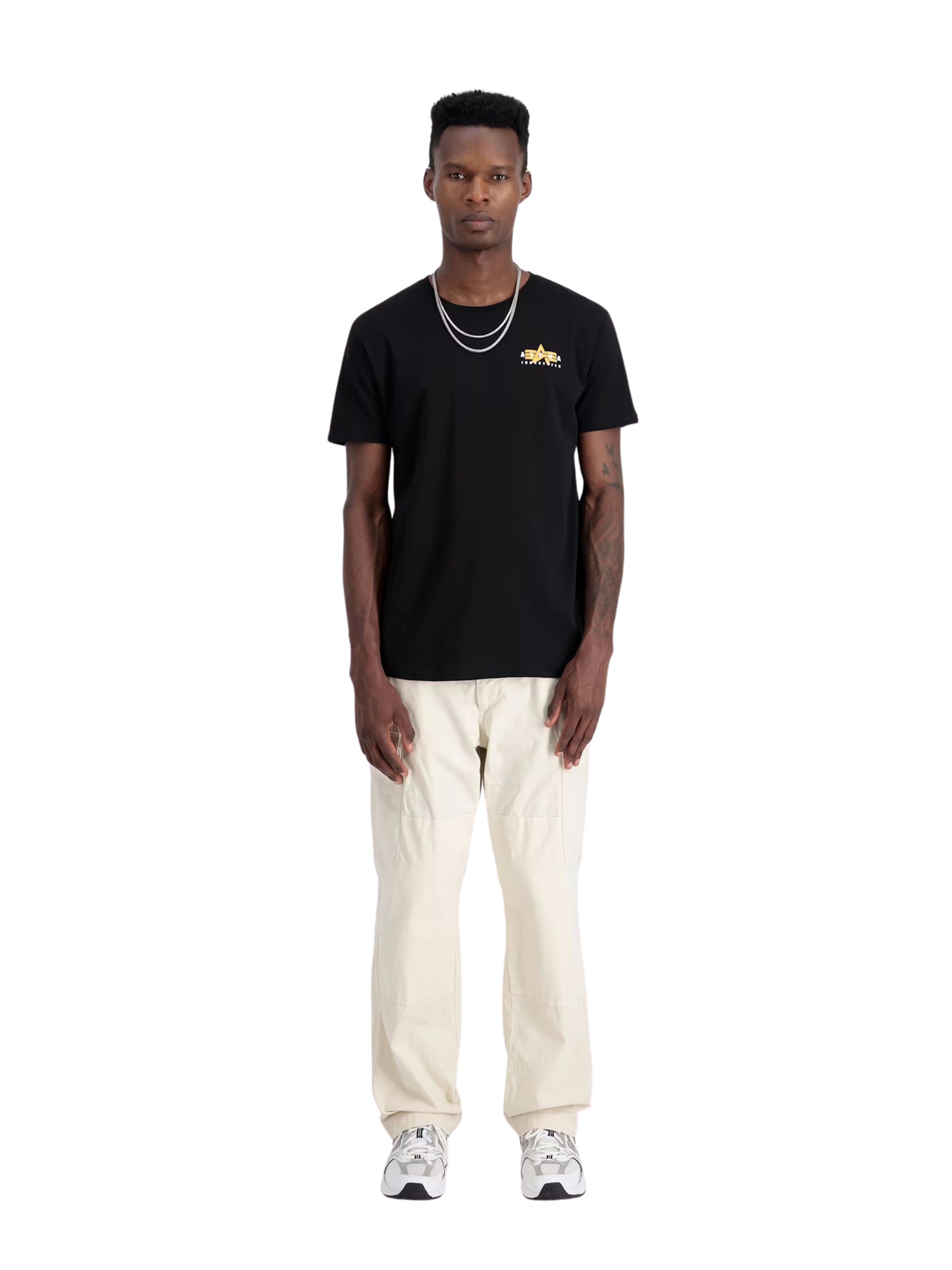 Maglietta 'Puff Print' di ALPHA INDUSTRIES in nero: frontale