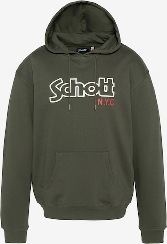 Sweat-shirt Schott NYC en vert : devant