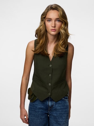 PIECES Gilet 'PCBOZZY' in Groen: voorkant