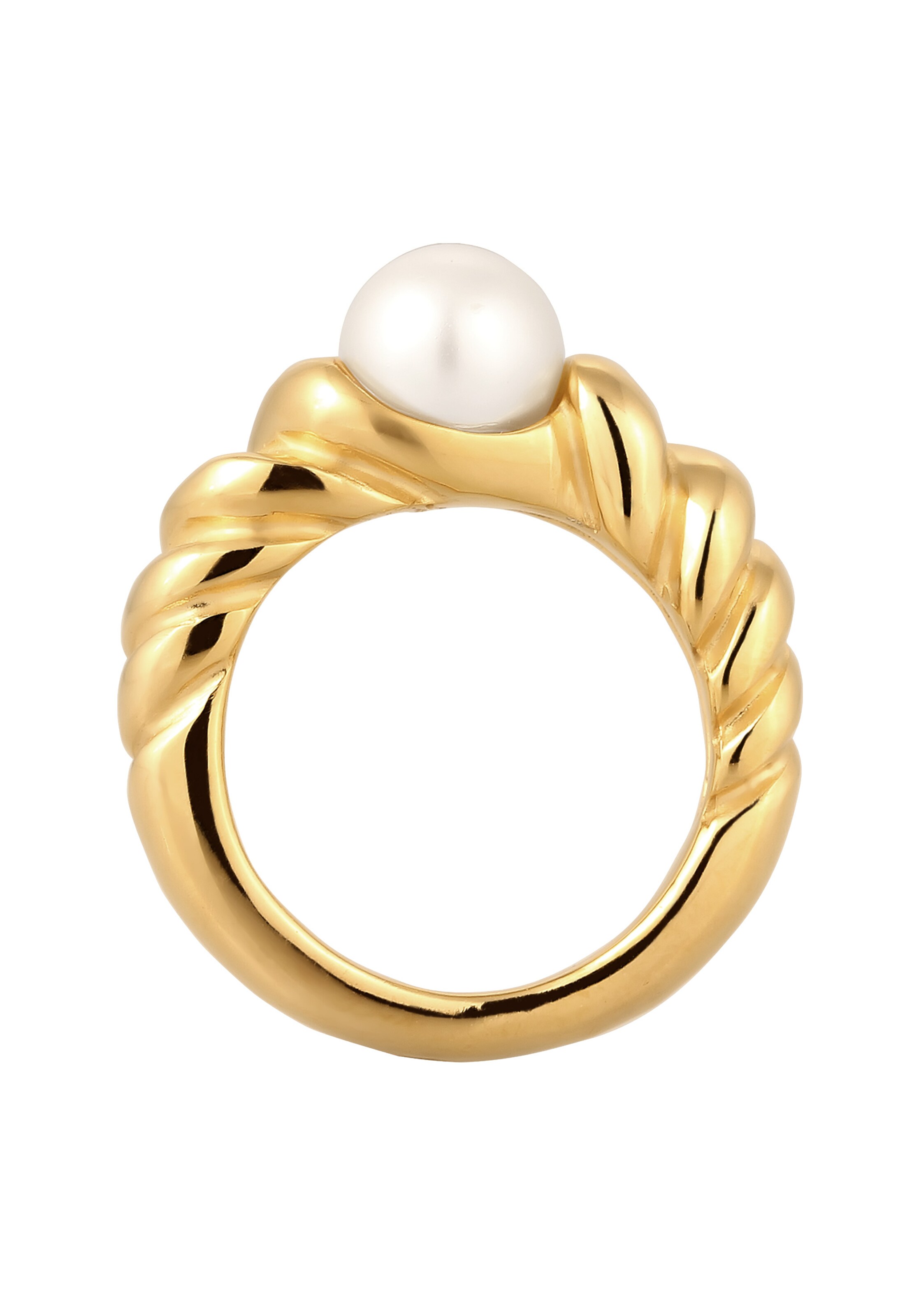ELLI PREMIUM Ring 'Perle' in Goud: voorkant