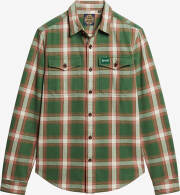 Superdry Regular fit Button Up Shirt in Green: front