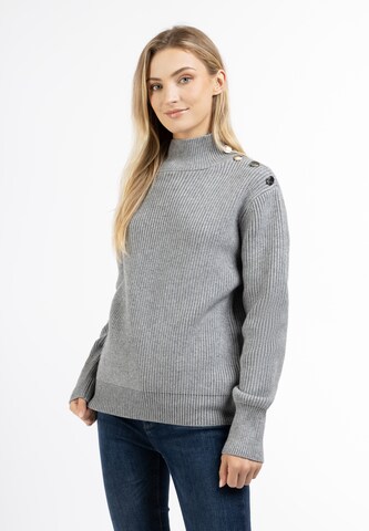 DreiMaster Maritim Sweater 'Palpito' in Grey: front