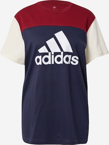 ADIDAS SPORTSWEARTehnička sportska majica 'Essentials Colorblock Logo' - plava boja: prednji dio